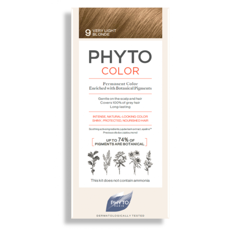Phytocolor Coloração Permanente 9 Louro Muito Claro 1 kit coloração