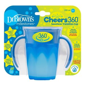 Dr-Brown’s Cheers 360 Copo Transição S/Bocal Azul 200 mL 6M+