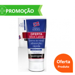 Neutrogena Creme de Mãos Absorção Rápida c/ Oferta Stick Labial 75 mL + 3 g