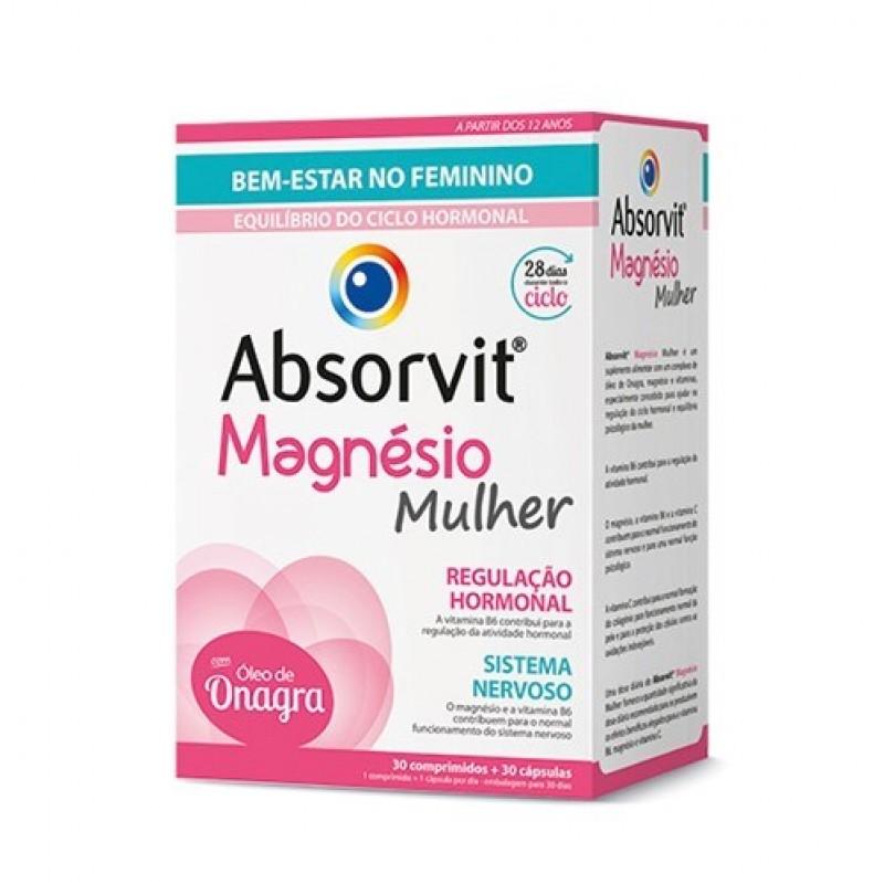 Absorvit Magnésio Mulher 30 cápsulas + 30 comprimidos