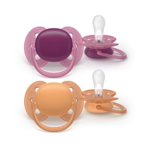 Philips Avent Pacifier Ultra Soft Chupeta 18M+ Lilás e Laranja 2 Unidades