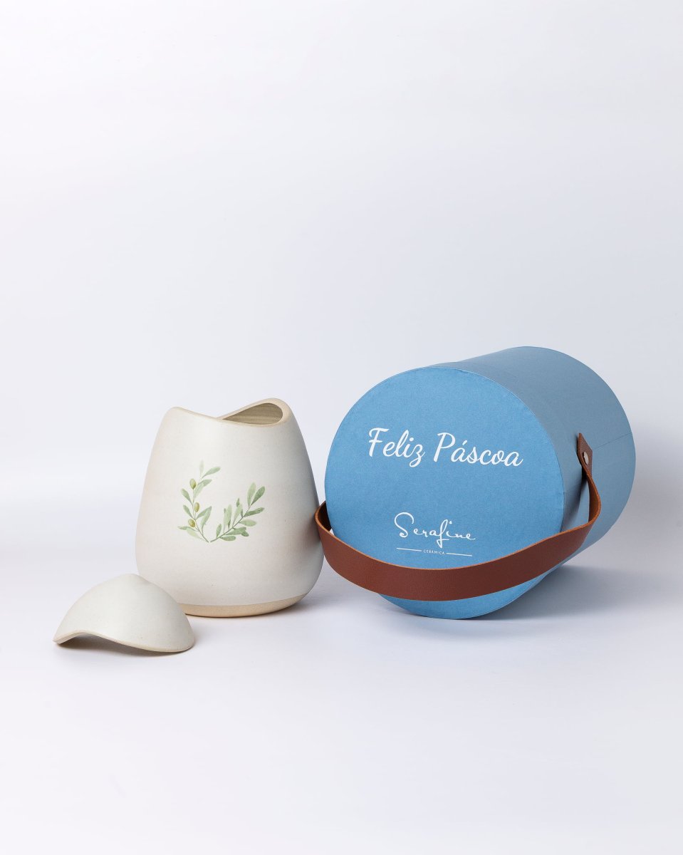 Ovo de Páscoa Oliveira branco acetinado - Image 4