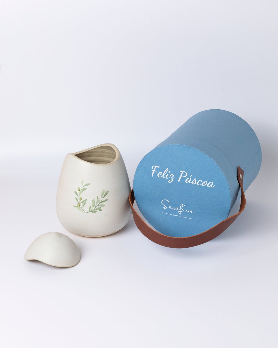 Ovo de Páscoa Oliveira branco acetinado - Image 3