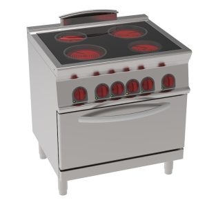 EURAST – Cozinha cerâmica 4 zonas quentes 1 forno elétrico estático gn 21 – 800x700x900 mm – 13300 W 4003V – 35070617