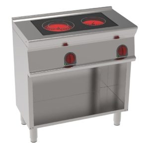 EURAST – Placa de cozinha vitrocerâmica 4 zonas quente em suporte aberto – 800x900x900 mm – 13600 W 400/3V – 34320613