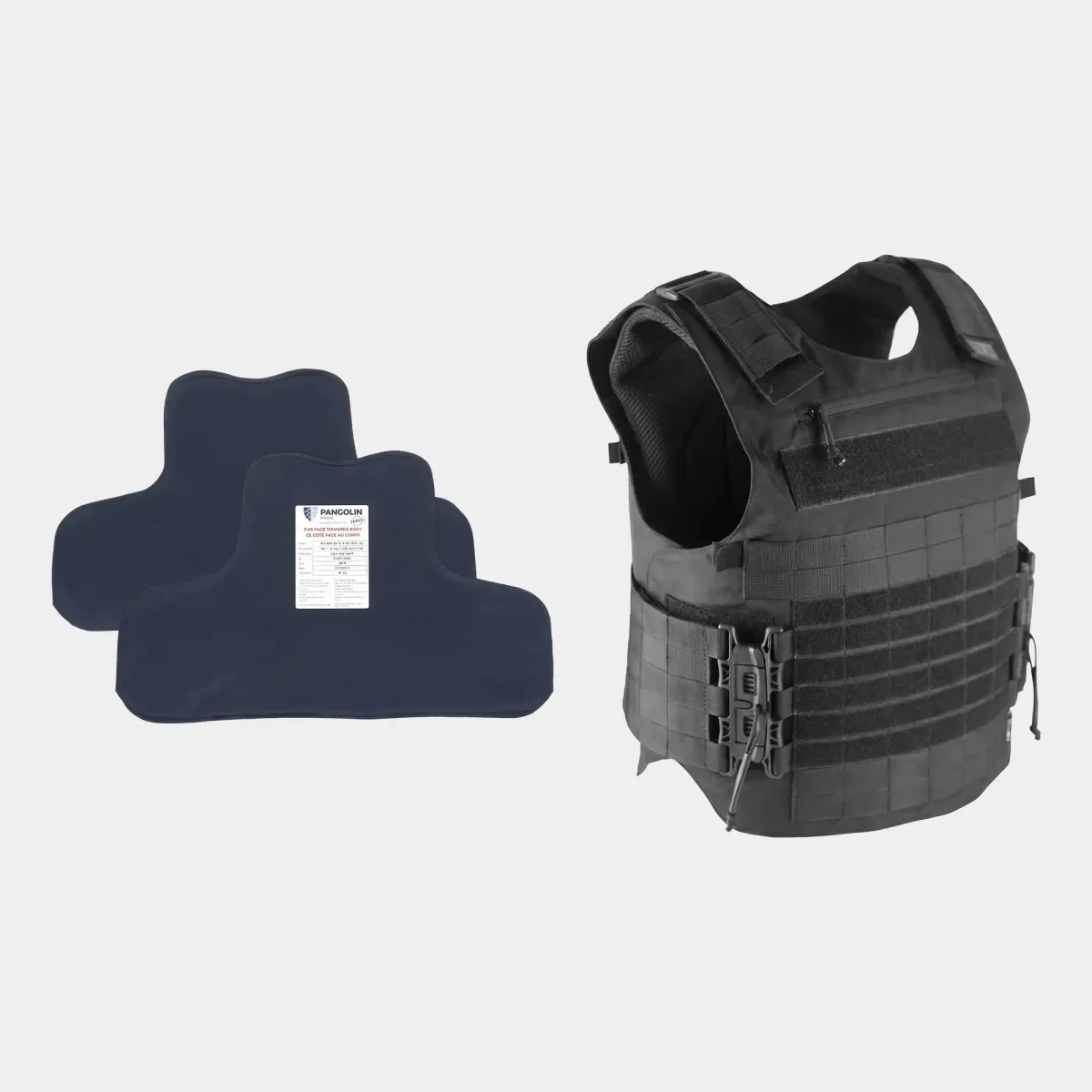 Pack de chaleco Pondetac Sentinel + paneles antibalas, anticuchillo y antipunzón Pangolin